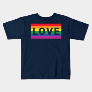 Love wit rainbow flag. LGBT flag Kids T-Shirt